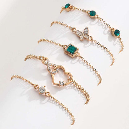 Bohemian Green Crystal Bracelet Set  ™