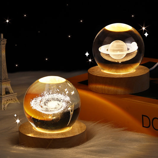 Starry Sky Crystal Ball - Illuminate Your Nights with Celestial Charm