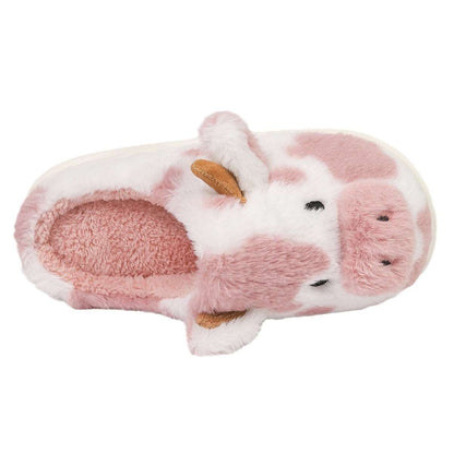 Cute Cartoon Cow Plush Slippers ™ | Warm &amp; Fuzzy Winter Comfort for Couples