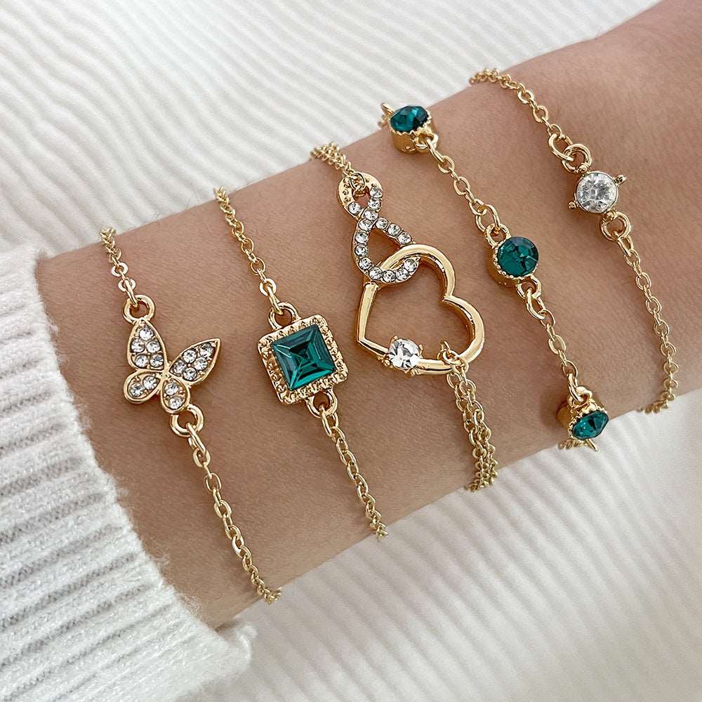 Bohemian Green Crystal Bracelet Set  ™