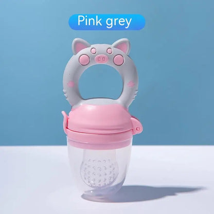 Baby Fruit &amp; Veggie Teether ™👶 - Gray Pink L - Baby Accessories