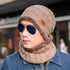 Cozy Winter Knitted Hat & Scarf Set ™ - Beige - winter accessiory