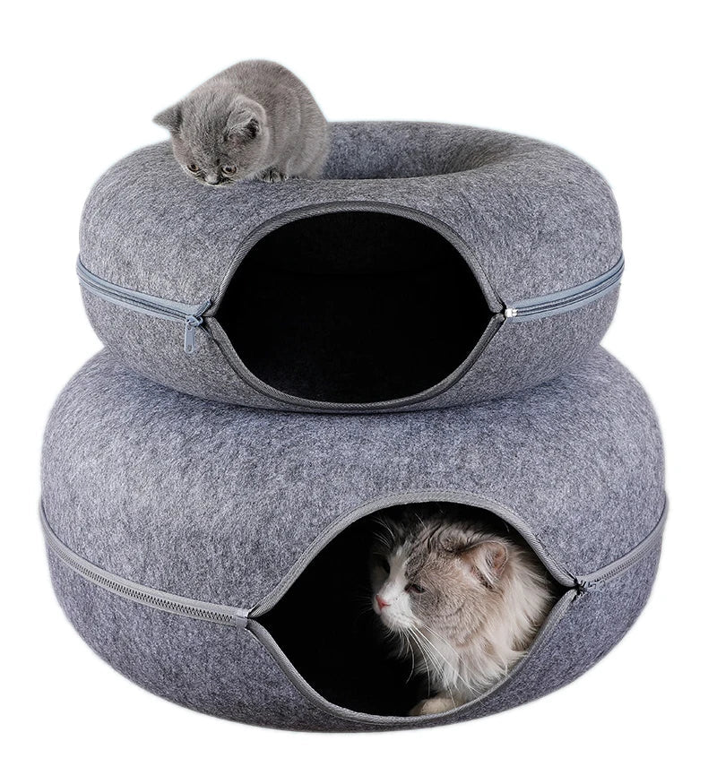 Mikesuper-store Donut Pet Cat Tunnel pet accessiors any indoor space cat lovers cat moms cats happy pets healty pets soft and safe training purposes free