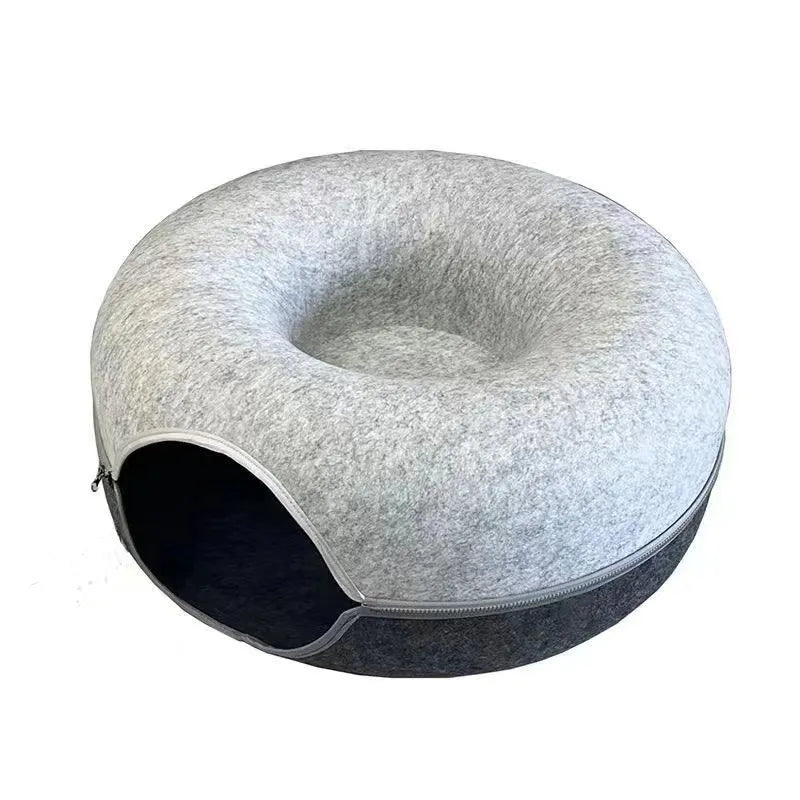 Mikesuper-store Donut Pet Cat Tunnel pet accessiors any indoor space cat lovers cat moms cats happy pets healty pets soft and safe training purposes free