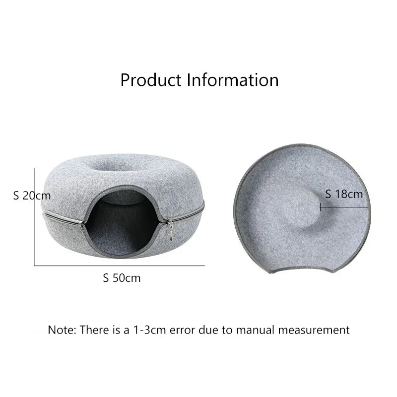 Mikesuper-store Donut Pet Cat Tunnel pet accessiors any indoor space cat lovers cat moms cats happy pets healty pets soft and safe training purposes free