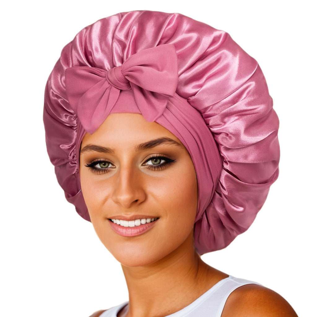 Mikesuper-store Elegant Satin Ribbon Round Beauty Hair Cap - All-Season Care for Your Hair Hair care all seasons beauty Breathable hair care protected stylish versatile free