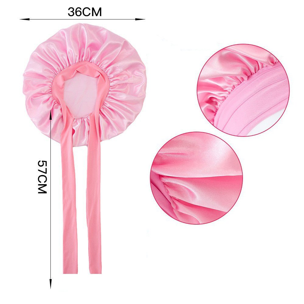 Mikesuper-store Elegant Satin Ribbon Round Beauty Hair Cap - All-Season Care for Your Hair Hair care all seasons beauty Breathable hair care protected stylish versatile free