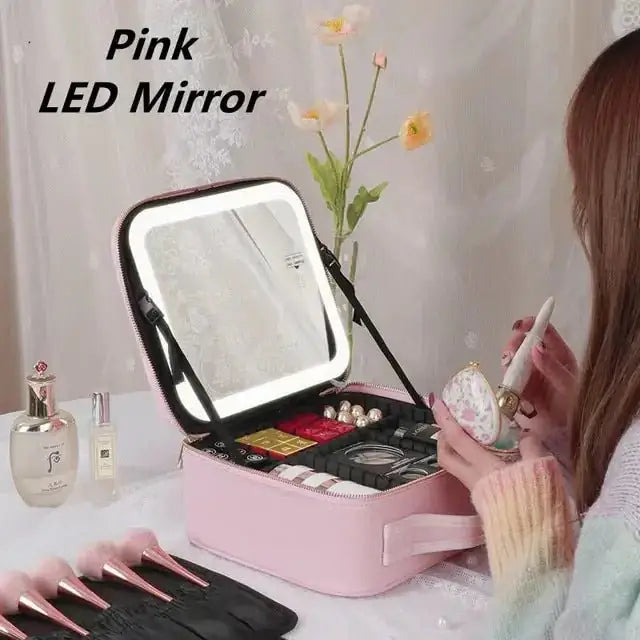 LED Light Cosmetic Bag ™ - Pink LED