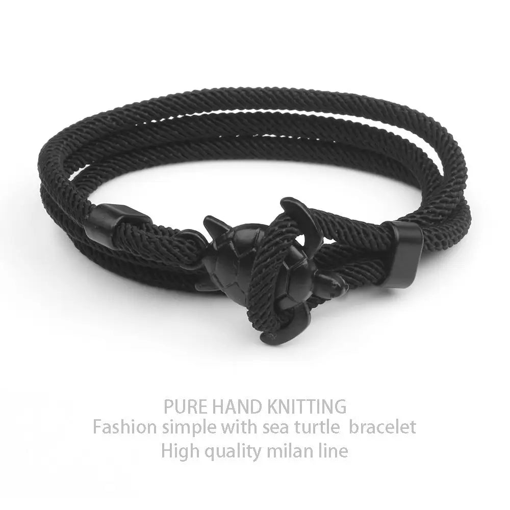 New Ocean Series Anchor Style Turtle Bracelet ™ - Black - fashion accessiory