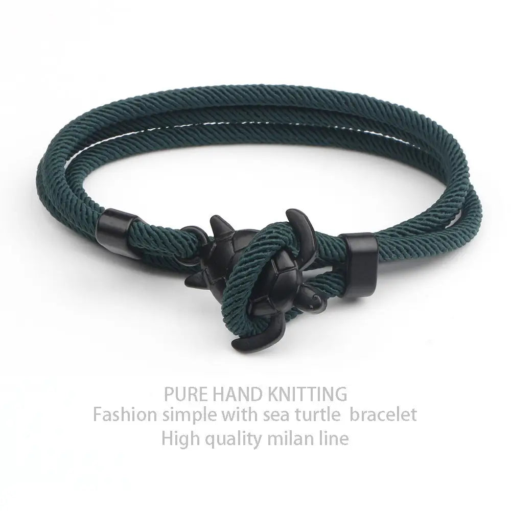 New Ocean Series Anchor Style Turtle Bracelet ™ - Dark green - fashion accessiory