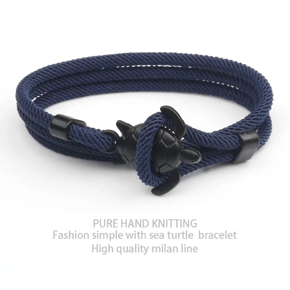 New Ocean Series Anchor Style Turtle Bracelet ™ - Navy Blue - fashion accessiory