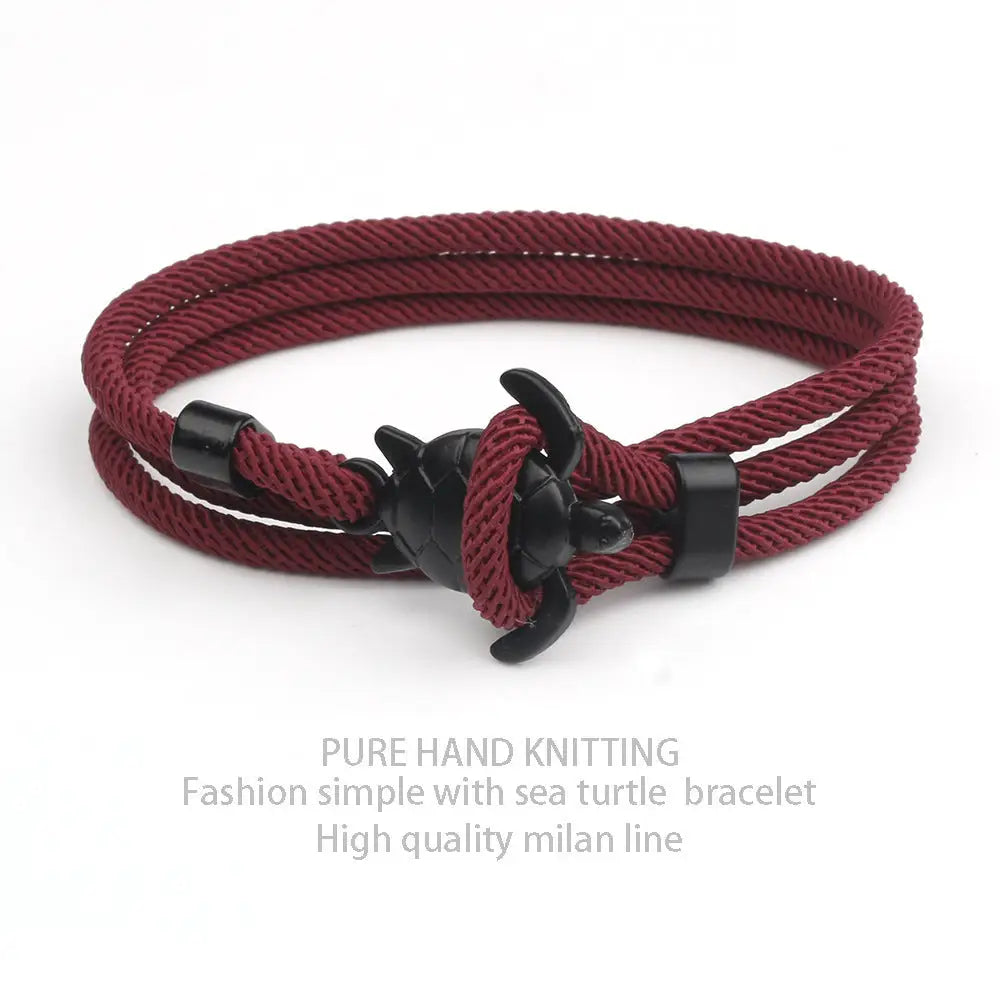 New Ocean Series Anchor Style Turtle Bracelet ™ - Wine Red - fashion accessiory