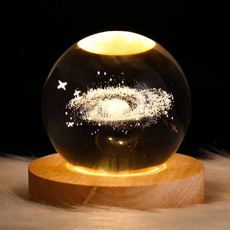 ✨ Starry Sky Crystal Ball ™ - Solid Wood Lamp Holder / Nebula 6CM - night lamp