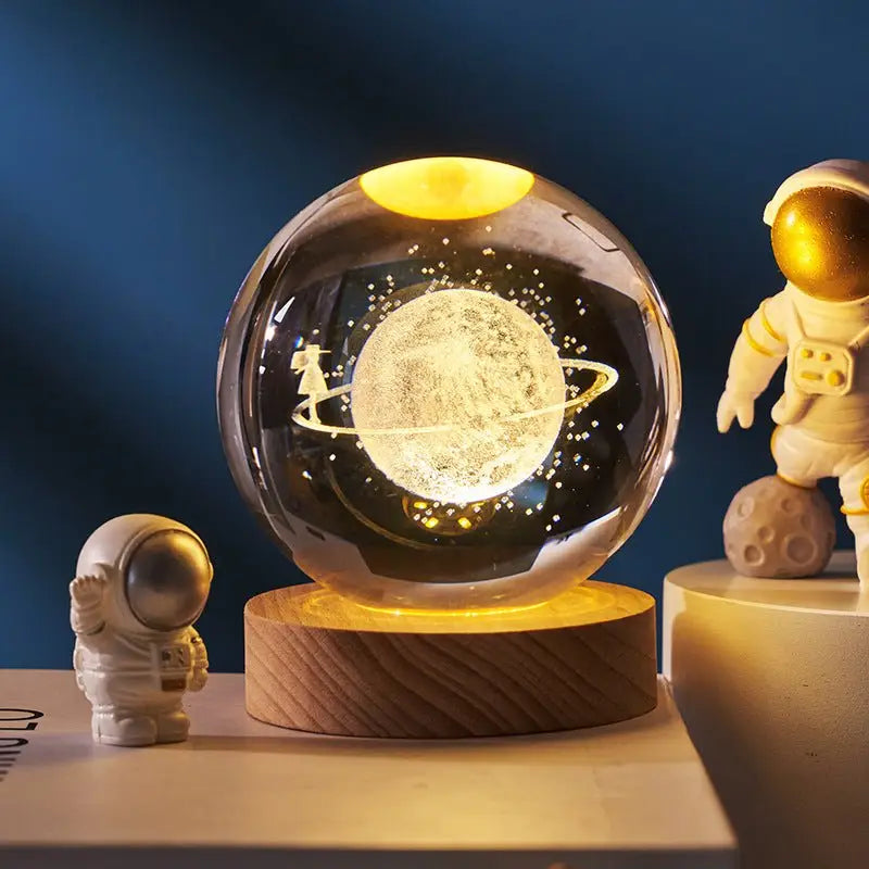 ✨ Starry Sky Crystal Ball ™ - Solid Wood Lamp Holder / Through the starry sky 6CM - night lamp