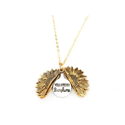 🌻 Sunflower Double Lettering Necklace ™ - Gold - women accessories