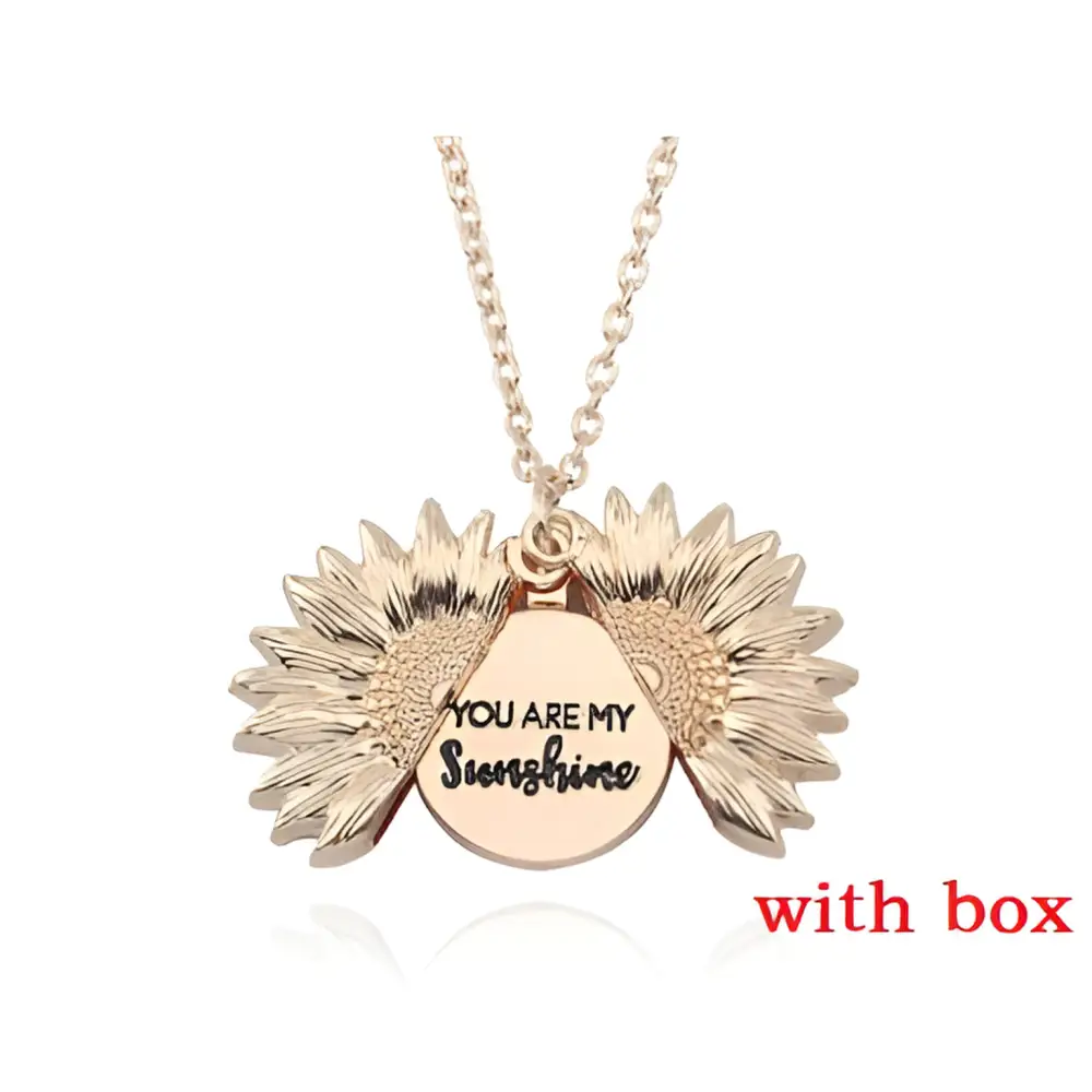 🌻 Sunflower Double Lettering Necklace ™ - Rose gold with box - women accessories