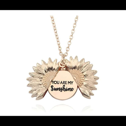 🌻 Sunflower Double Lettering Necklace ™ - Rose gold - women accessories