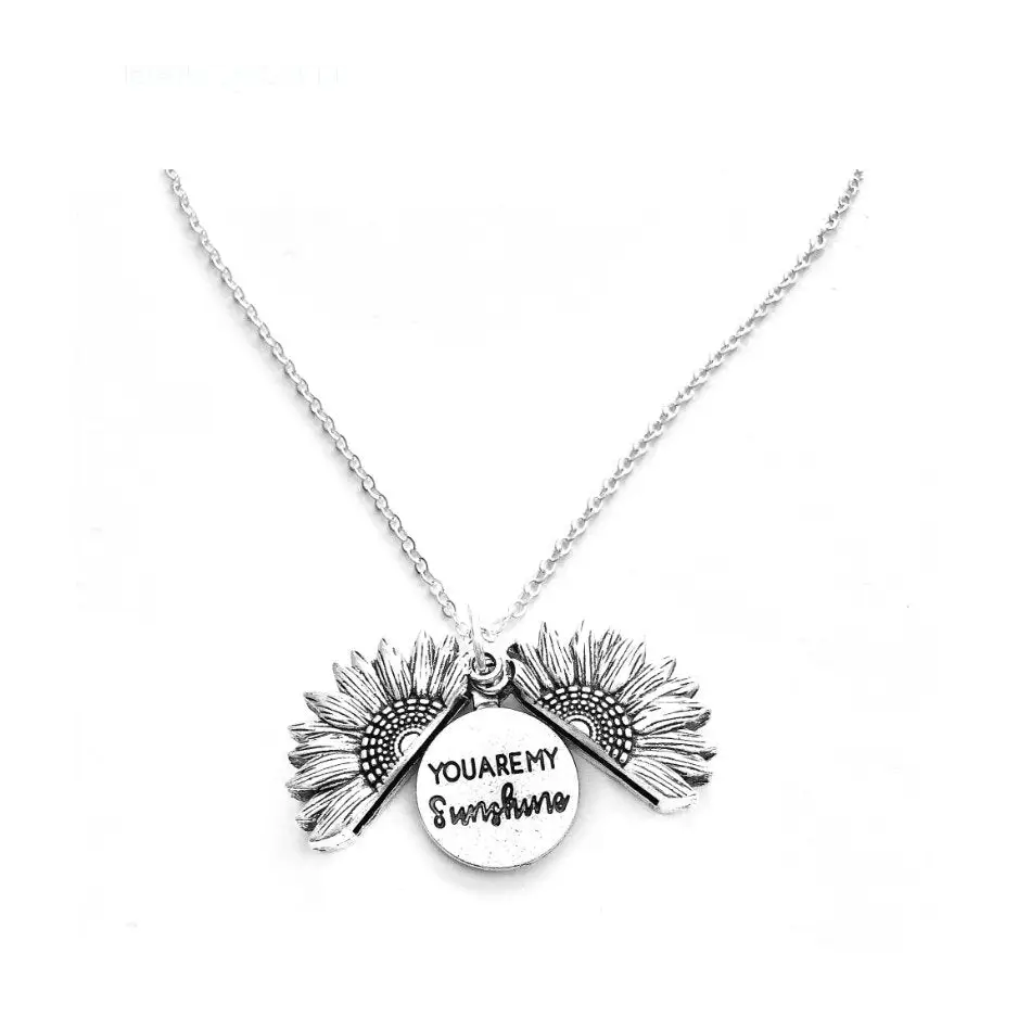 🌻 Sunflower Double Lettering Necklace ™ - Silver - women accessories