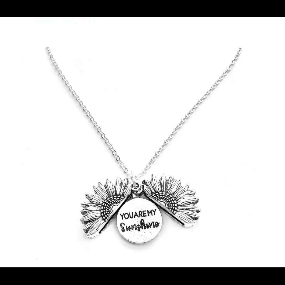 🌻 Sunflower Double Lettering Necklace ™ - Silver - women accessories