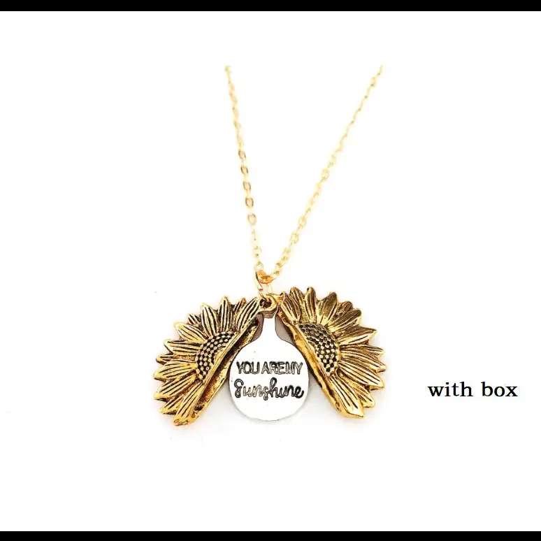 🌻 Sunflower Double Lettering Necklace ™ - women accessories