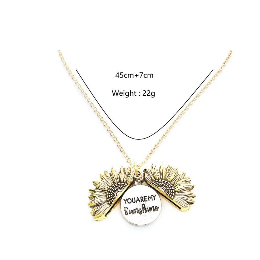 🌻 Sunflower Double Lettering Necklace ™ - women accessories