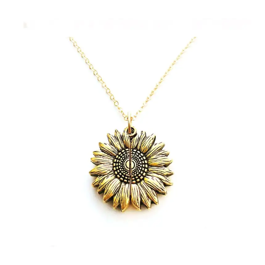 🌻 Sunflower Double Lettering Necklace ™ - women accessories