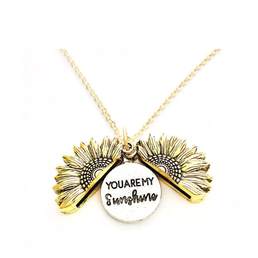 🌻 Sunflower Double Lettering Necklace ™ - women accessories