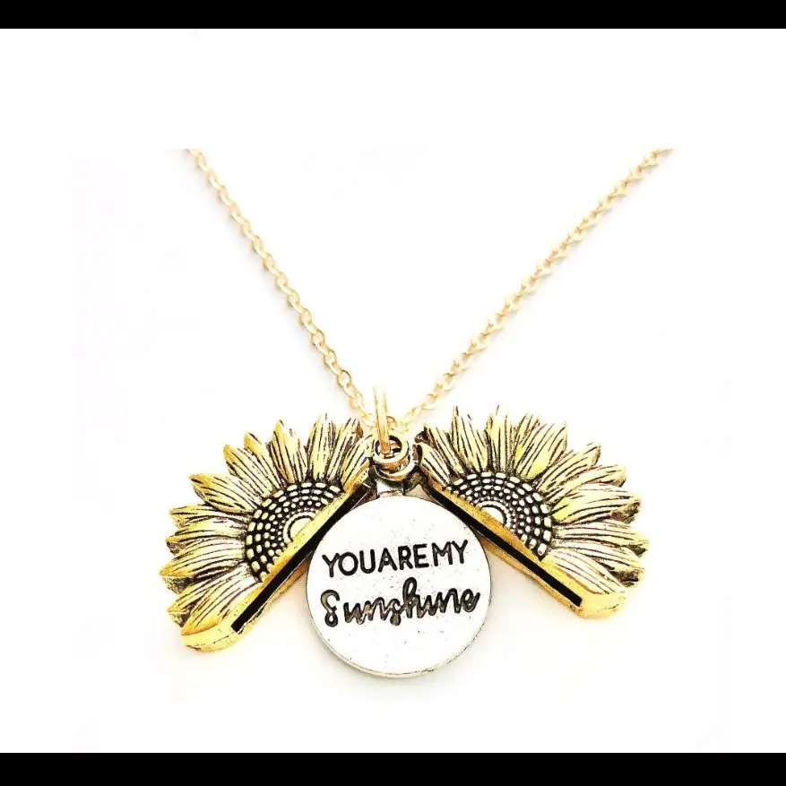 🌻 Sunflower Double Lettering Necklace ™ - women accessories