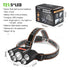 Super Bright Fishing Lights ™ - 5&7 Head Long-Range Headlamps - Five head lamps / USB - Outdoor/beach/picnics