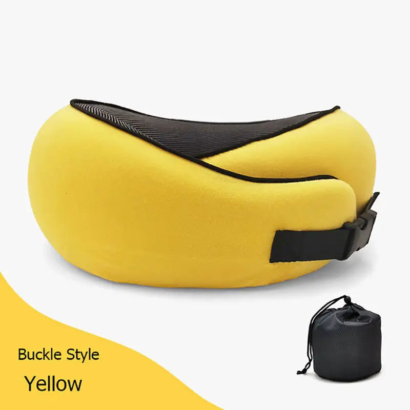 Ultimate Neck Cushion Travel Pillow ™ - Bright yellow card buckle - travel accessiories