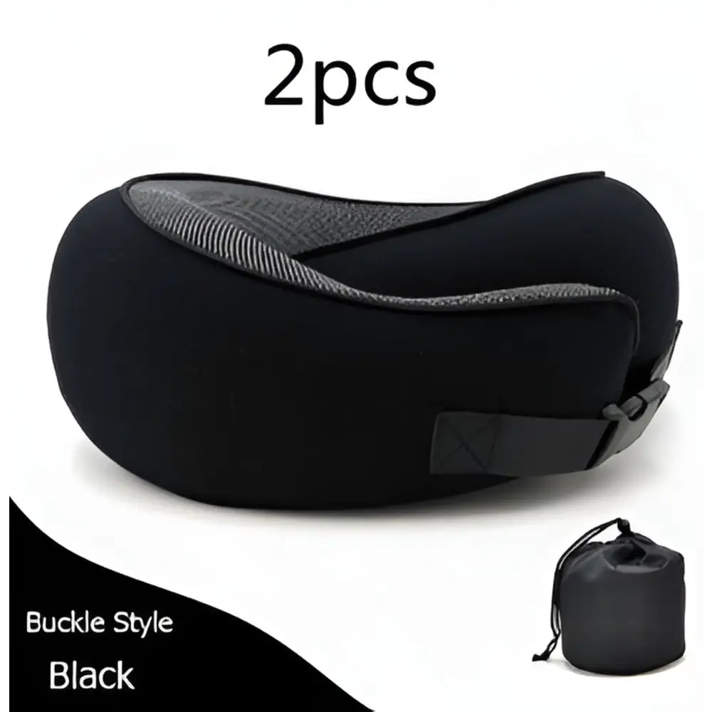 Ultimate Neck Cushion Travel Pillow ™ - Deep black card buckle3pcs - travel accessiories