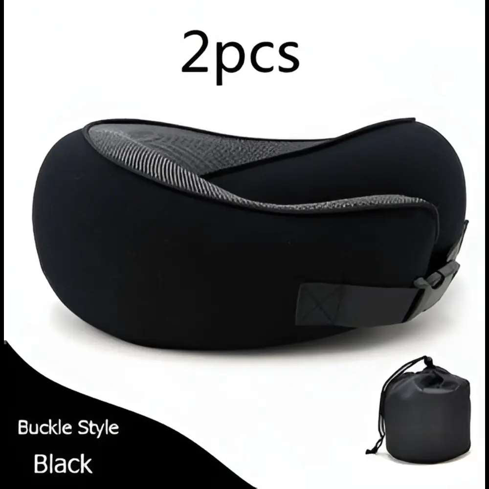 Ultimate Neck Cushion Travel Pillow ™ - Deep black card buckle3pcs - travel accessiories