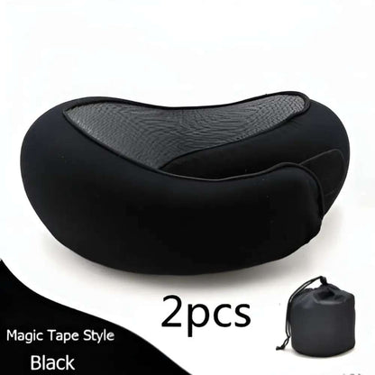 Ultimate Neck Cushion Travel Pillow ™ - Deep black Velcro2pcs - travel accessiories