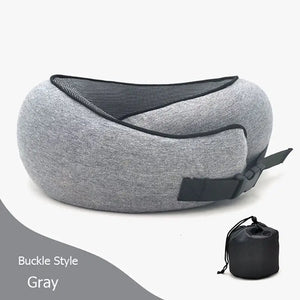 Ultimate Neck Cushion Travel Pillow ™ - Flower grey card buckle - travel accessiories