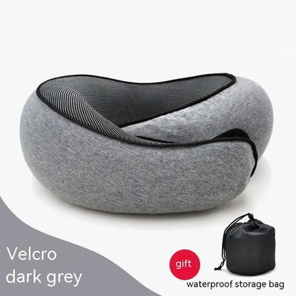 Ultimate Neck Cushion Travel Pillow ™ - Flower Grey Velcro Style - travel accessiories