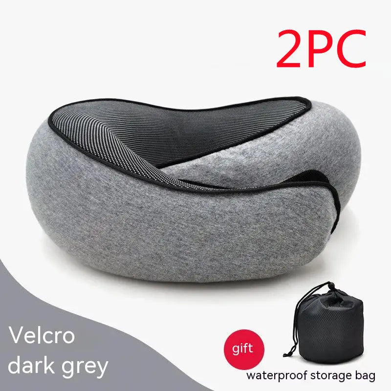 Ultimate Neck Cushion Travel Pillow ™ - Flower Grey velero Style 2pcs - travel accessiories