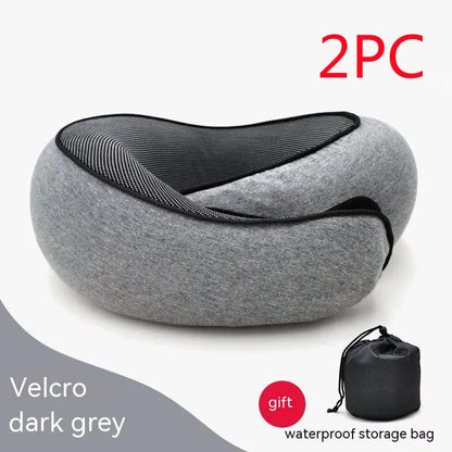 Ultimate Neck Cushion Travel Pillow ™ - Flower Grey velero Style 2pcs - travel accessiories