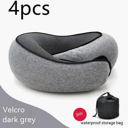 Ultimate Neck Cushion Travel Pillow ™ - Flower Grey velero Style 4pcs - travel accessiories